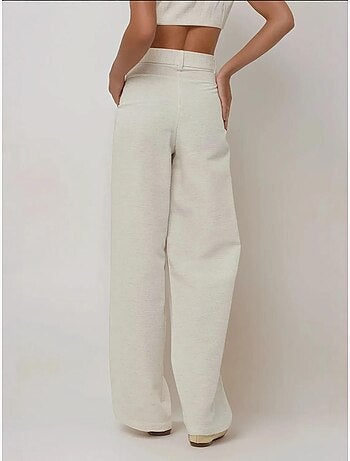 Pantalon large plissé en lin