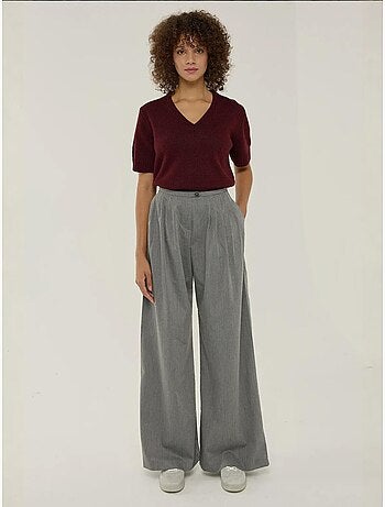 Pantalon large plissé