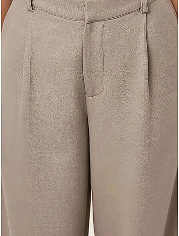 Pantalon large plissé taille haute