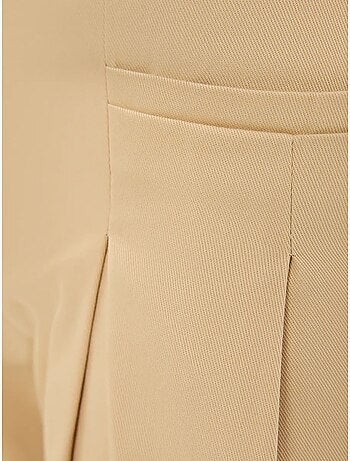 Pantalon large plissé taille haute