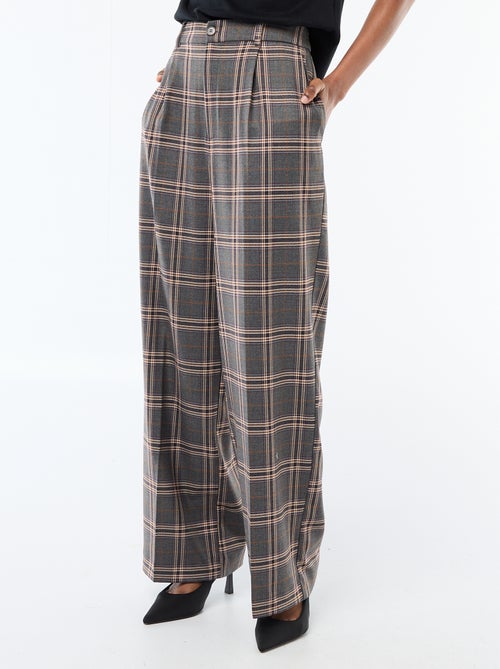 Pantalon large pour femme à motif fantaisie et taille standard - Kiabi Pantalon large pour femme à motif fantaisie et taille standard - Kiabi