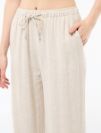 Pantalon large pour femme à taille élastiquée