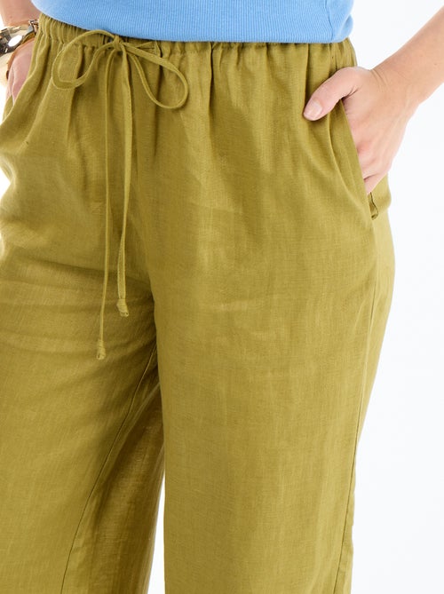Pantalon large pour femme à taille élastiquée - Kiabi Pantalon large pour femme à taille élastiquée - Kiabi