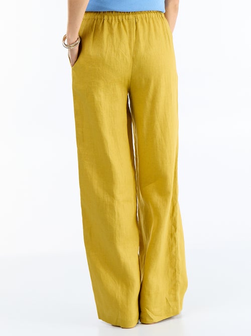 Pantalon large pour femme à taille élastiquée - Kiabi