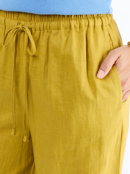 Pantalon large pour femme à taille élastiquée - Kiabi