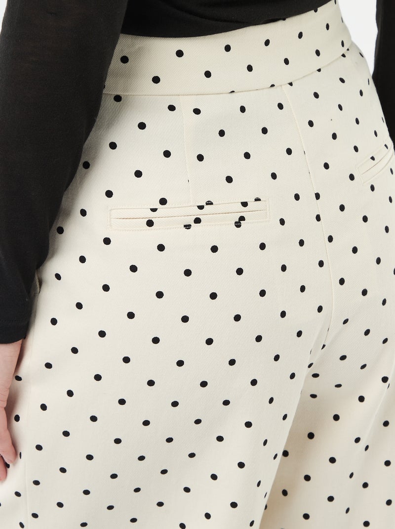 Pantalon large pour femme à taille haute en tissu léger Blanc - Kiabi
