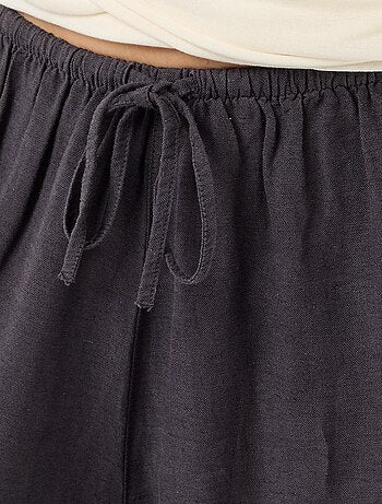 Pantalon large pour femme à taille haute en tissu léger