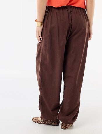 Pantalon large pour femme à taille haute