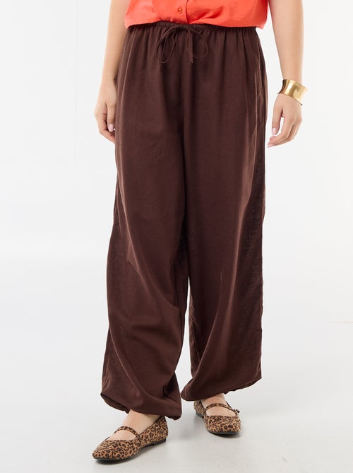 Pantalon large pour femme à taille haute - Kiabi