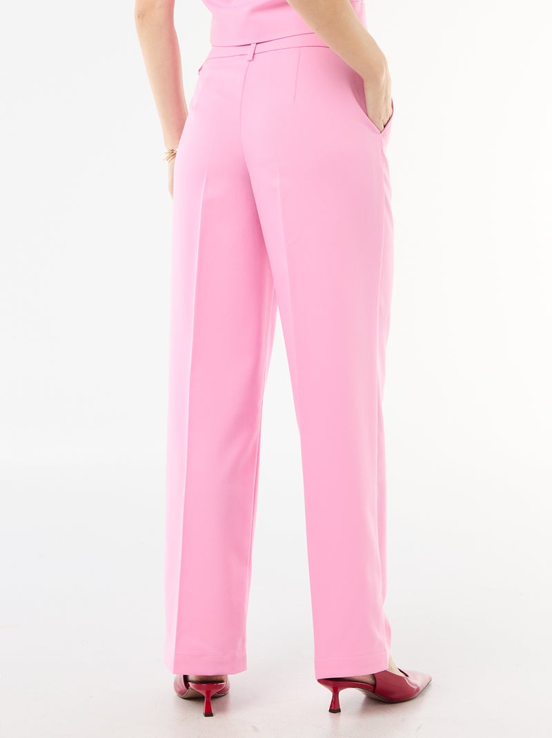 Pantalon large pour femme à taille haute Rose - Kiabi