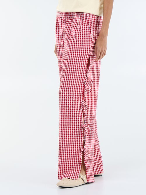 Pantalon large pour femme en tissu léger fantaisie - Kiabi Pantalon large pour femme en tissu léger fantaisie - Kiabi