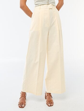 Pantalon large pour femme en toile légère