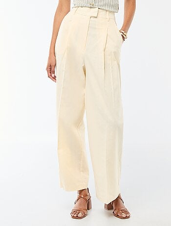 Pantalon large pour femme en toile légère