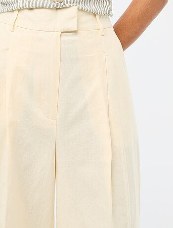 Pantalon large pour femme en toile légère