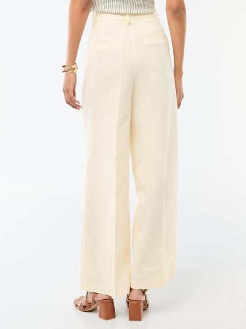 Pantalon large pour femme en toile légère - Kiabi Pantalon large pour femme en toile légère - Kiabi