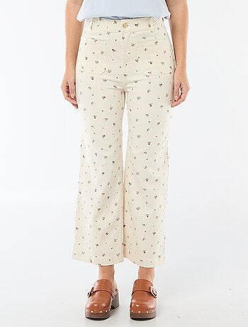Pantalon large pour femme à taille standard