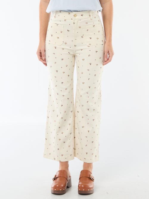 Pantalon large pour femme uni à taille standard - Kiabi