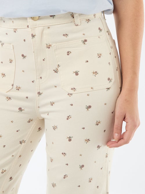 Pantalon large pour femme uni à taille standard - Kiabi