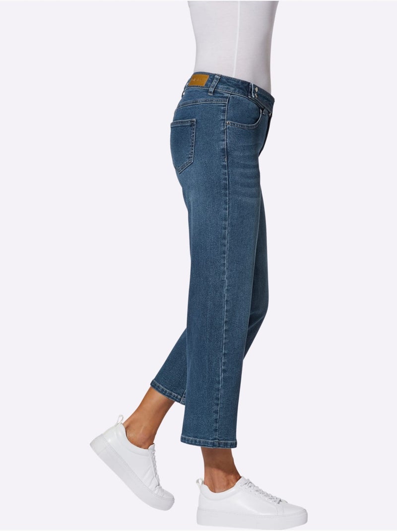 Pantalon Large Qualité Coton - Taille Courte - Witt Bleu jean - Kiabi