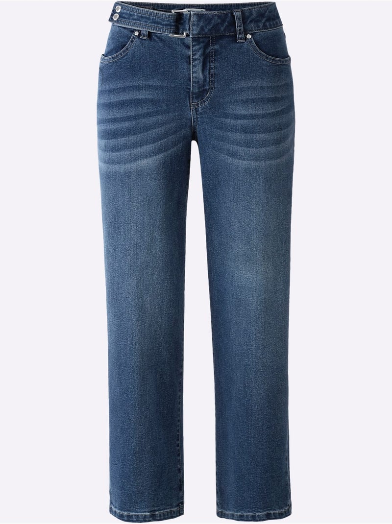 Pantalon Large Qualité Coton - Taille Courte - Witt Bleu jean - Kiabi