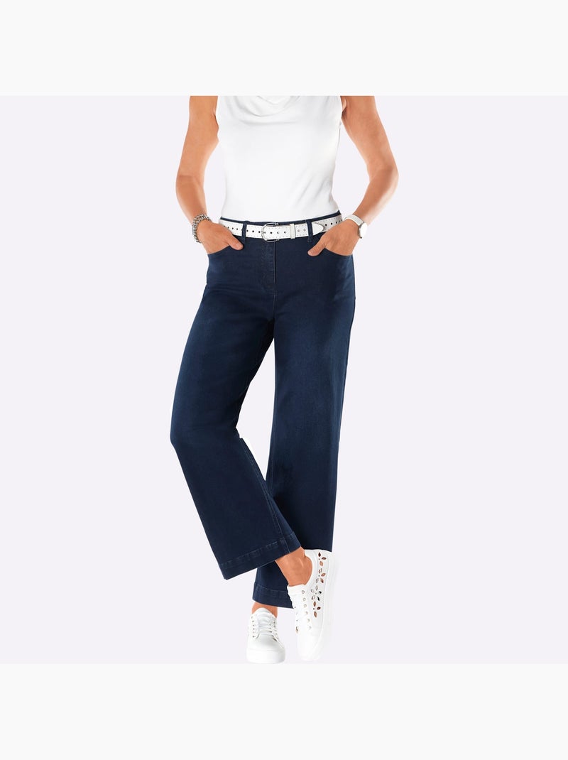 Pantalon Large Qualité Coton Doux Sur La Peau - Taille Courte - Witt Bleu foncé - Kiabi