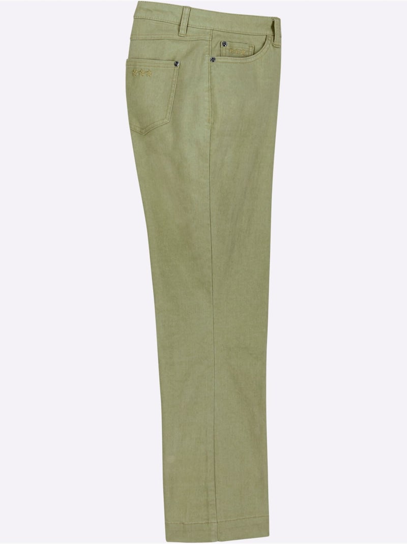 Pantalon Large Qualité Coton Doux Sur La Peau - Taille Courte - Witt Vert - Kiabi