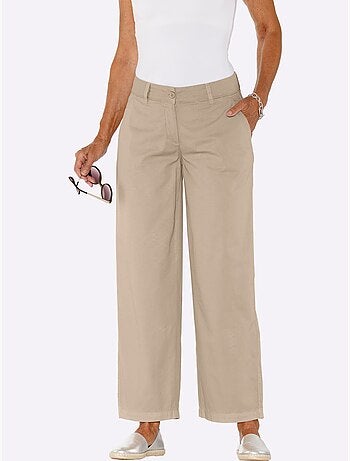 Pantalon Large Qualité Jean Légère Et Estivale - Taille Courte - Moda Vilona