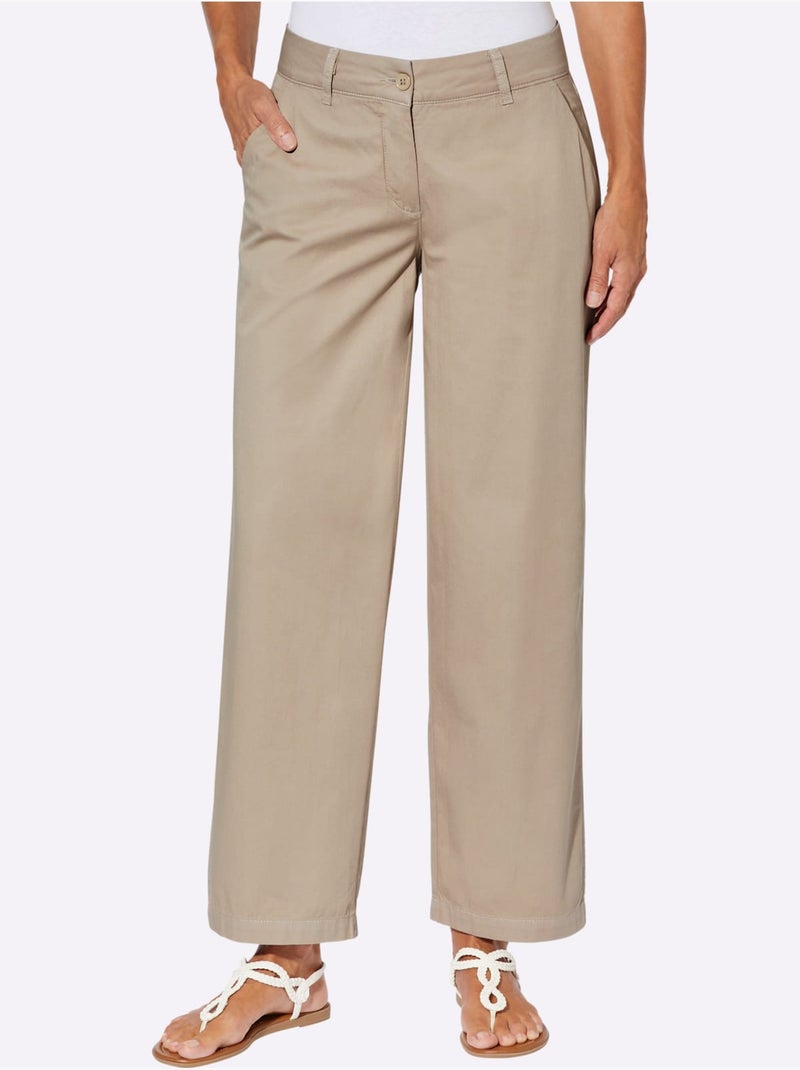 Pantalon Large Qualité Jean Légère Et Estivale - Taille Standard - Moda Vilona Beige - Kiabi
