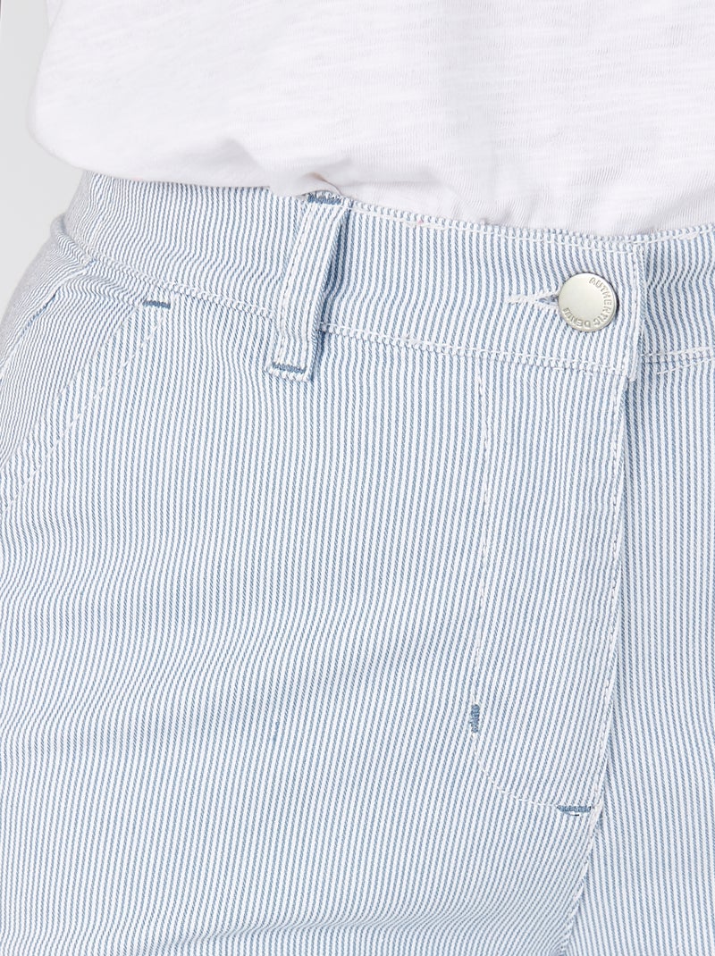 Pantalon large rayé - Damart Bleu - Kiabi