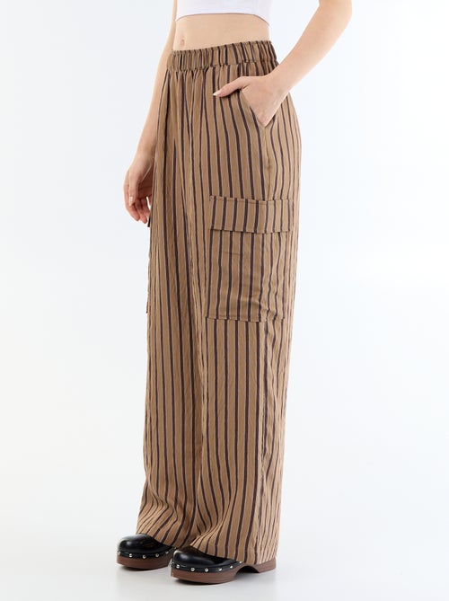 Pantalon large rayé à poches rabats - Kiabi Pantalon large rayé à poches rabats - Kiabi