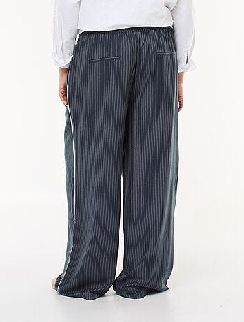 Pantalon large rayé avec taille élastiquée