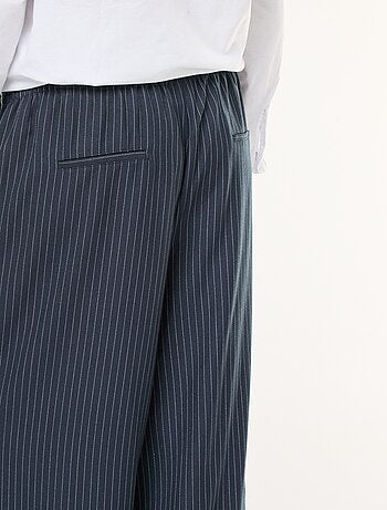Pantalon large rayé avec taille élastiquée