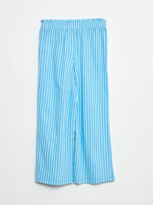 Pantalon large rayé - Kiabi
