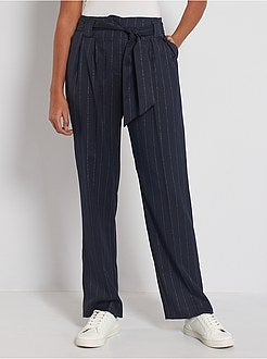 Pantalon large rayé - Kiabi