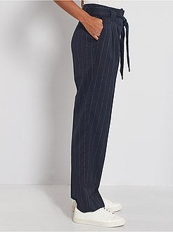 Pantalon large rayé - Kiabi