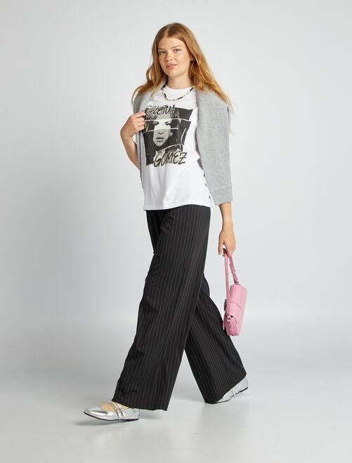 Pantalon large rayé effet sous-vêtements - Kiabi