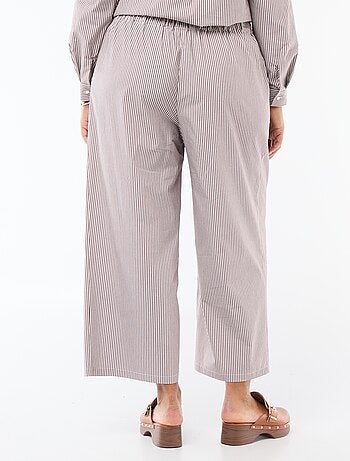 Pantalon large rayé en popeline