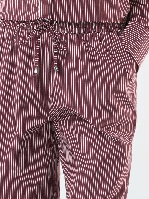 Pantalon large rayé en popeline - Kiabi