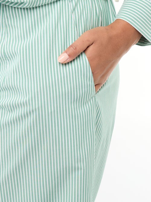 Pantalon large rayé en popeline - Kiabi