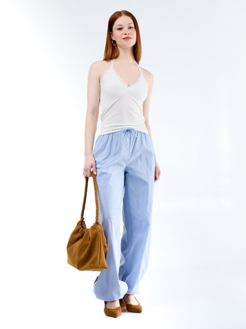 Pantalon large rayé forme balloon - Kiabi