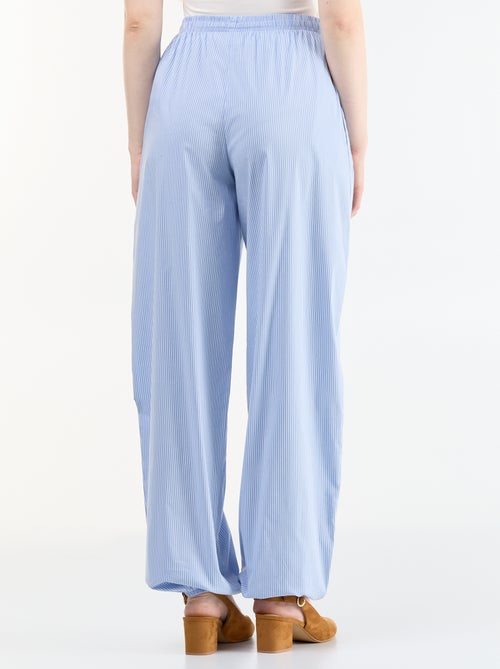 Pantalon large rayé forme balloon - Kiabi