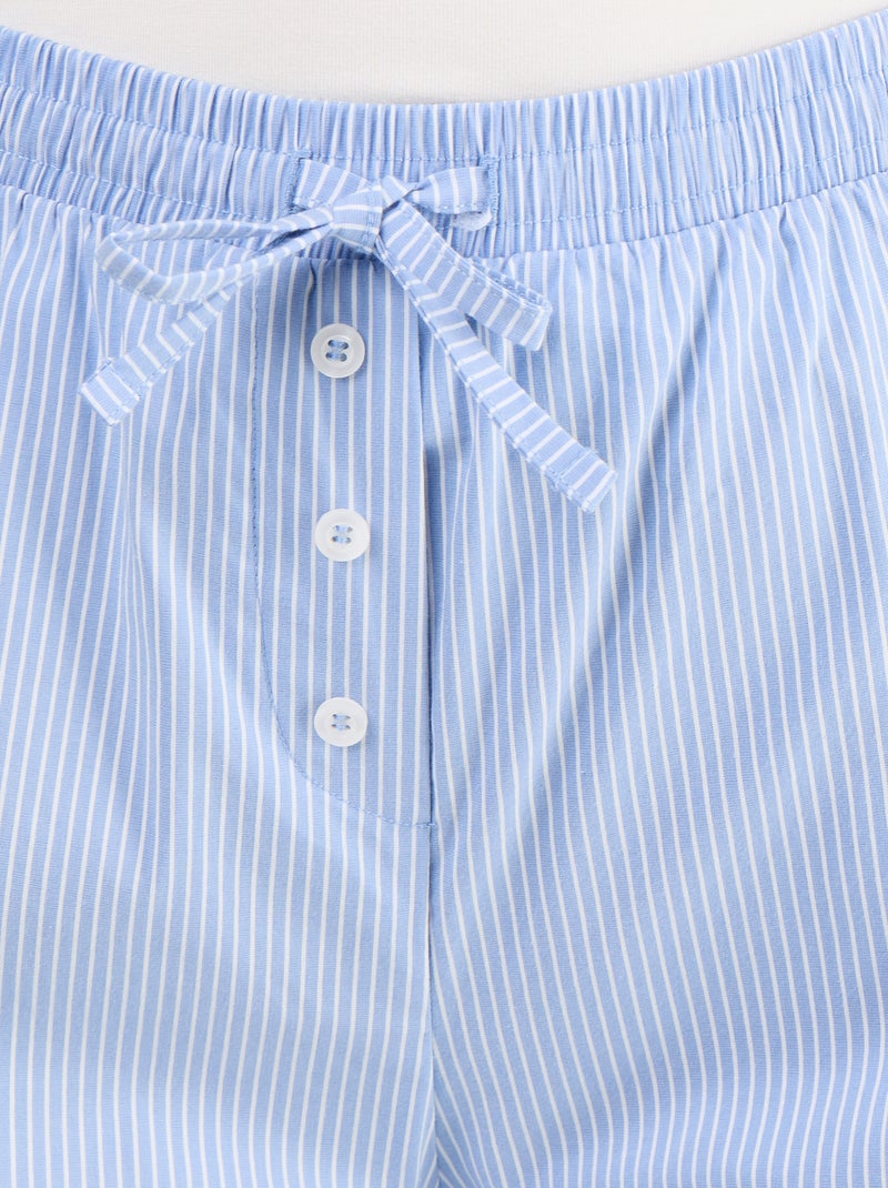 Pantalon large rayé forme balloon Bleu - Kiabi