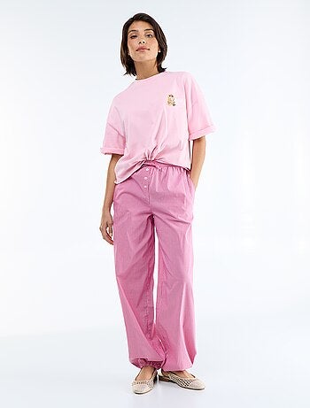 Pantalon large rayé forme balloon