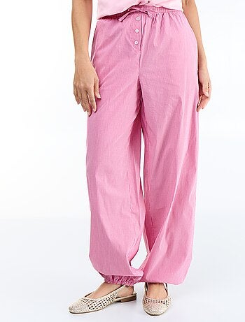 Pantalon large rayé forme balloon
