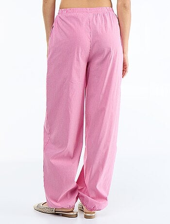 Pantalon large rayé forme balloon