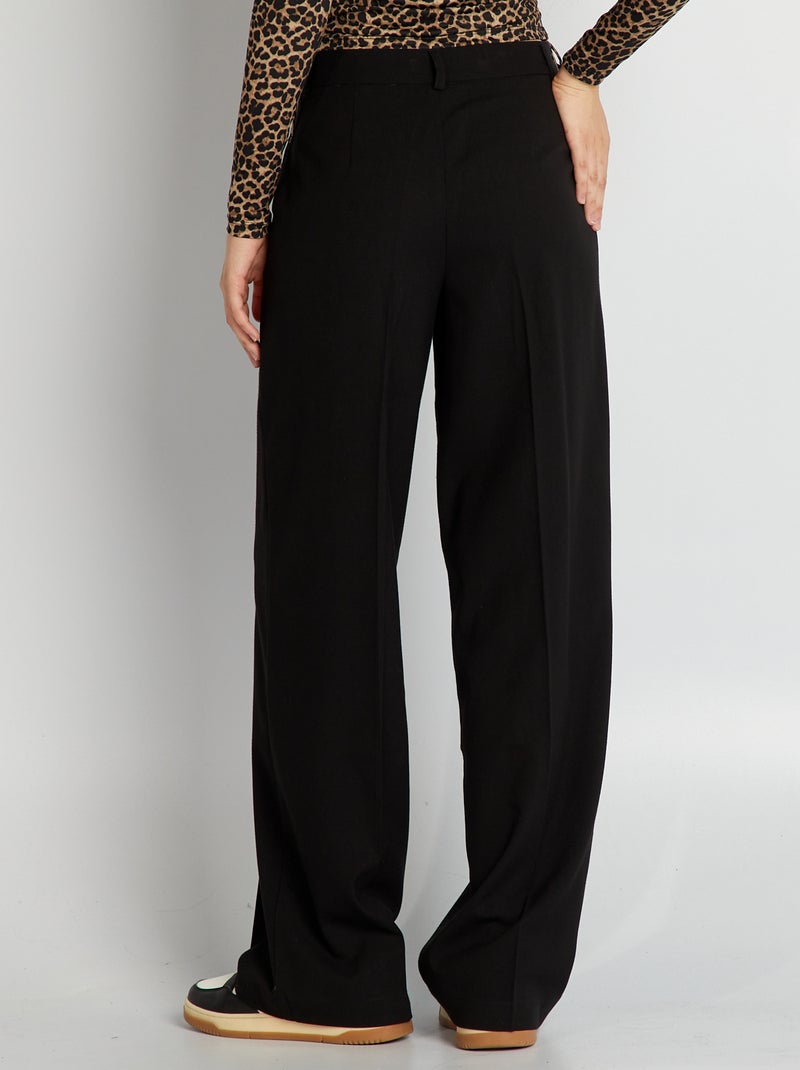 Pantalon large rayé noir - Kiabi