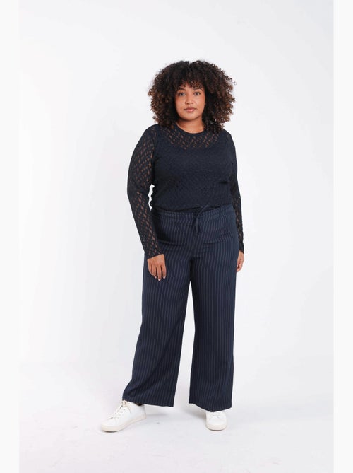 Pantalon large rayé PAPRIKA - Kiabi