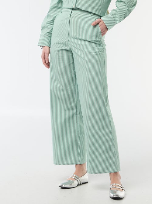 Pantalon large rayé - Kiabi