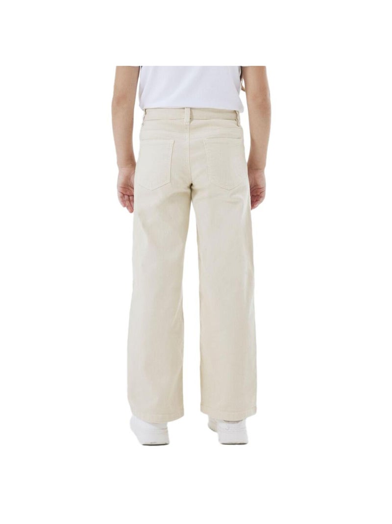 Pantalon large Rose en coton Name It Beige - Kiabi