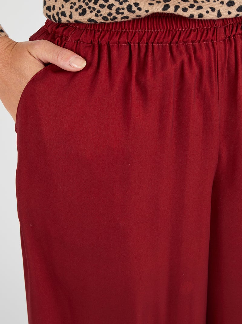 Pantalon large satiné - Damart Bordeaux - Kiabi